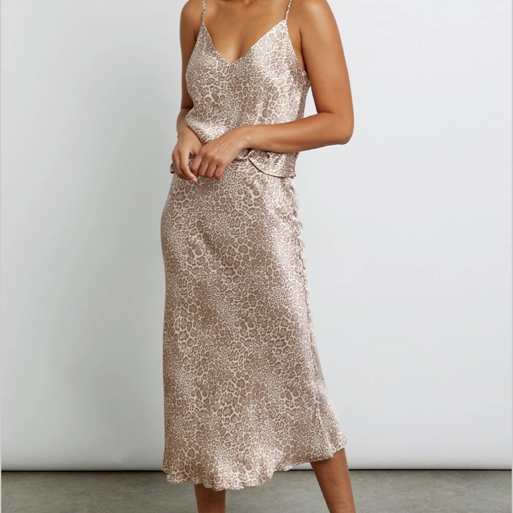 Silky cheetah print cami and skirt set. Matching mask & Rails bag included.